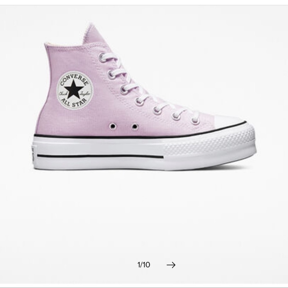 All-star pale amethyst size 6.5 lift platform